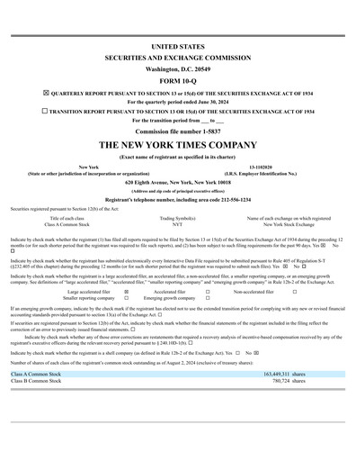 Thumbnail New York Times Quarterly Report 2024-q2