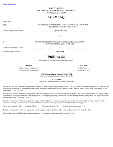 Thumbnail Phillips 66 Quarterly Report 2015-q3