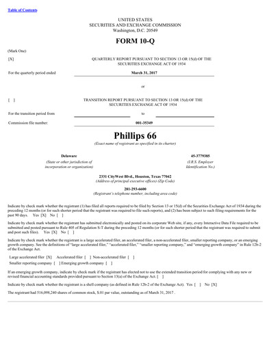 Thumbnail Phillips 66 Quarterly Report 2017-q1