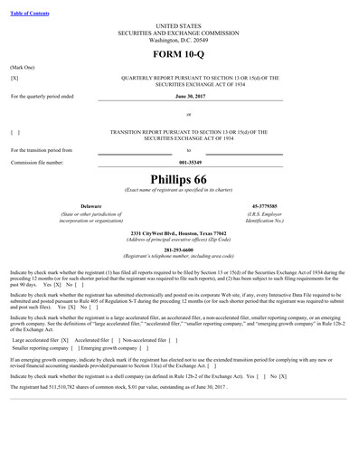 Thumbnail Phillips 66 Quarterly Report 2017-q2