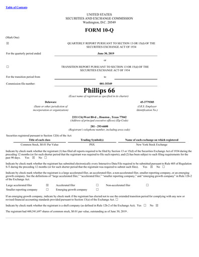 Thumbnail Phillips 66 Quarterly Report 2019-q2
