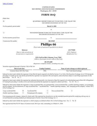 Thumbnail Phillips 66 Quarterly Report 2020-q1