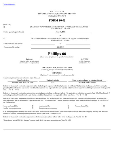 Thumbnail Phillips 66 Quarterly Report 2023-q2