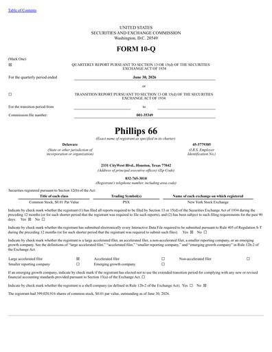 Thumbnail Phillips 66 Quarterly Report 2026-q2