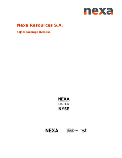 Thumbnail Nexa Resources Quarterly Report 2018-q1