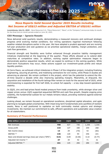 Thumbnail Nexa Resources Quarterly Report 2025-q2