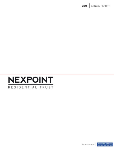 Vorschaubild NexPoint Residential Trust Jahresbericht 2016