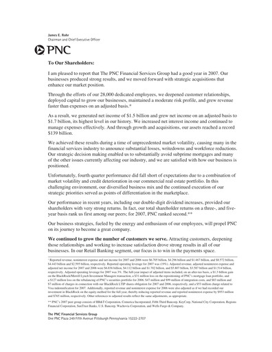 Thumbnail PNC Financial Services Annual Report 2007