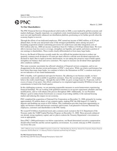 Thumbnail PNC Financial Services Annual Report 2008