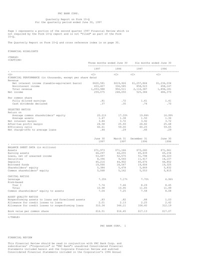 Thumbnail PNC Financial Services Quarterly Report 1997-q2