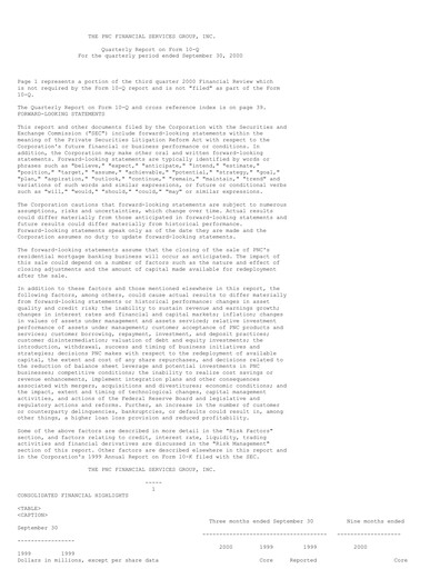 Thumbnail PNC Financial Services Quarterly Report 2000-q3