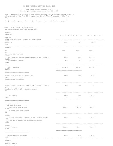 Thumbnail PNC Financial Services Quarterly Report 2002-q2