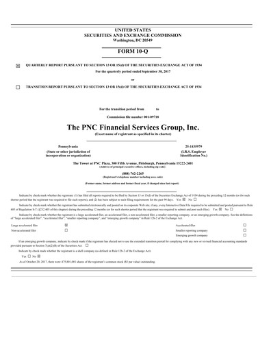Thumbnail PNC Financial Services Quarterly Report 2017-q3