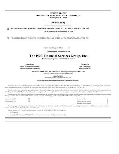 Thumbnail PNC Financial Services Quarterly Report 2018-q2