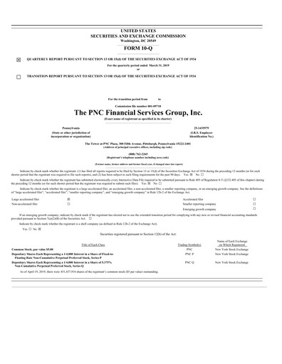 Thumbnail PNC Financial Services Quarterly Report 2019-q1