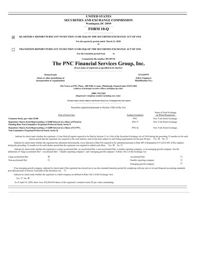 Thumbnail PNC Financial Services Quarterly Report 2020-q1