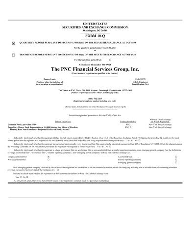 Thumbnail PNC Financial Services Quarterly Report 2021-q1