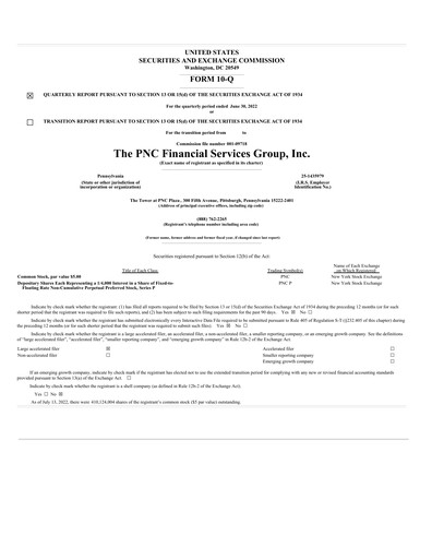 Thumbnail PNC Financial Services Quarterly Report 2022-q2