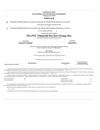 Thumbnail PNC Financial Services Quarterly Report 2022-q3