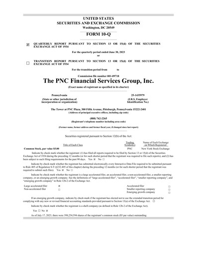 Thumbnail PNC Financial Services Quarterly Report 2023-q2