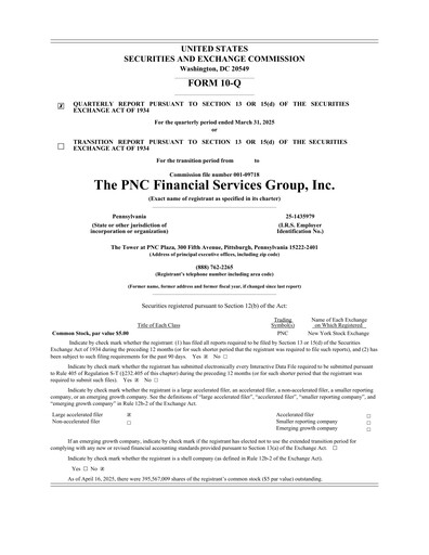 Thumbnail PNC Financial Services Quarterly Report 2025-q1