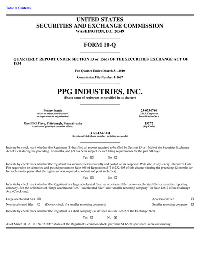 Thumbnail PPG Industries
 Quarterly Report 2010-q1
