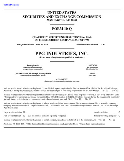 Thumbnail PPG Industries
 Quarterly Report 2010-q2