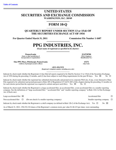 Thumbnail PPG Industries
 Quarterly Report 2011-q1
