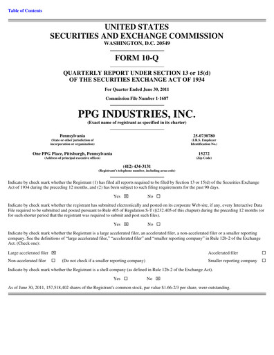 Thumbnail PPG Industries
 Quarterly Report 2011-q2