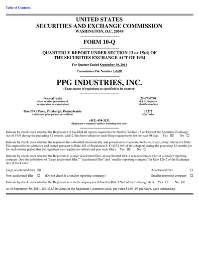 Thumbnail PPG Industries
 Quarterly Report 2011-q3