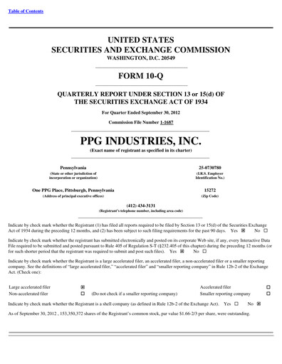 Thumbnail PPG Industries
 Quarterly Report 2012-q3