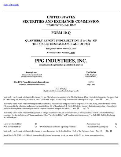 Thumbnail PPG Industries
 Quarterly Report 2013-q1