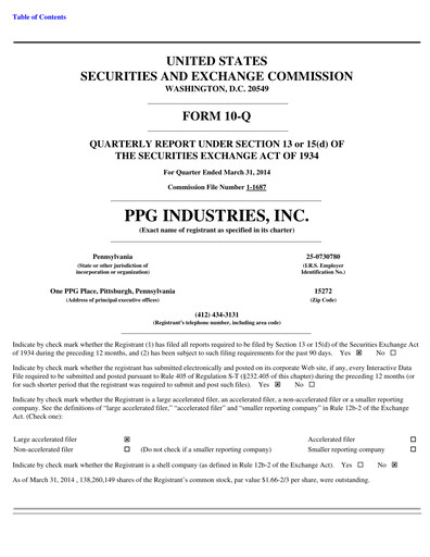 Thumbnail PPG Industries
 Quarterly Report 2014-q1