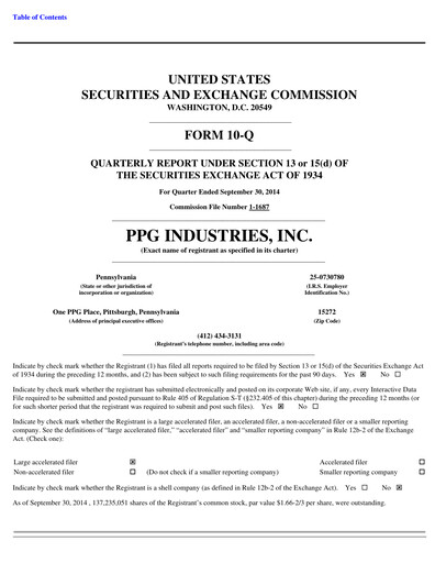 Thumbnail PPG Industries
 Quarterly Report 2014-q3