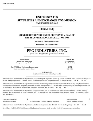 Thumbnail PPG Industries
 Quarterly Report 2015-q1