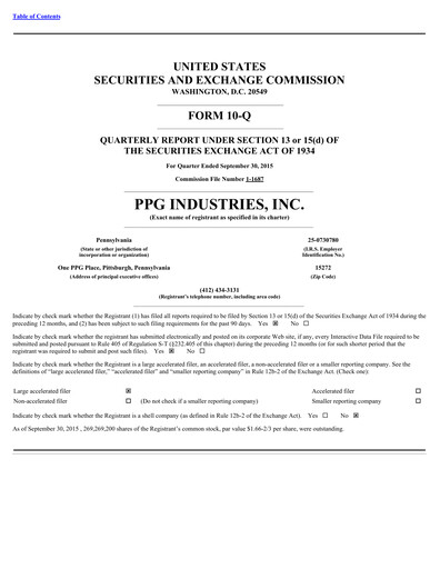 Thumbnail PPG Industries
 Quarterly Report 2015-q3