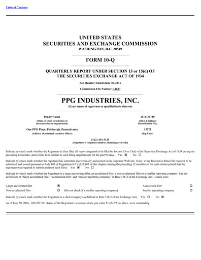 Thumbnail PPG Industries
 Quarterly Report 2016-q2