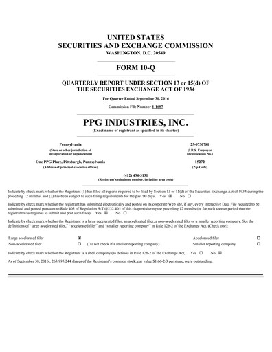 Thumbnail PPG Industries
 Quarterly Report 2016-q3