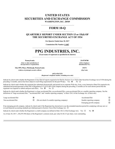 Thumbnail PPG Industries
 Quarterly Report 2017-q2