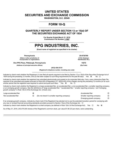 Thumbnail PPG Industries
 Quarterly Report 2018-q1
