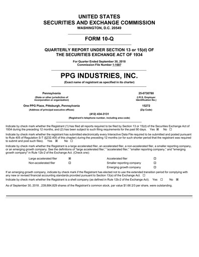 Thumbnail PPG Industries
 Quarterly Report 2018-q3