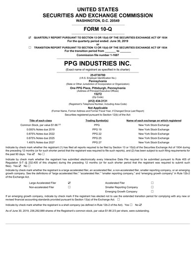 Thumbnail PPG Industries
 Quarterly Report 2019-q2