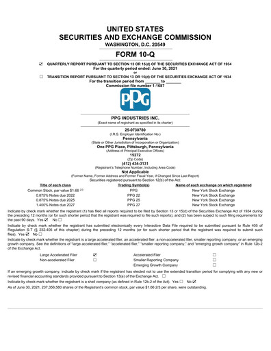 Thumbnail PPG Industries
 Quarterly Report 2021-q2