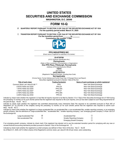 Thumbnail PPG Industries
 Quarterly Report 2025-q1