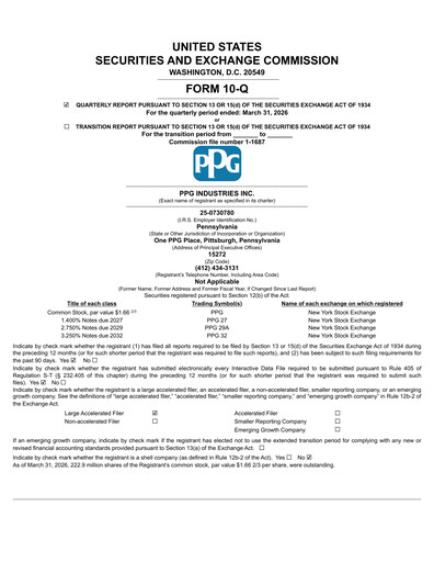 Thumbnail PPG Industries
 Quarterly Report 2026-q1