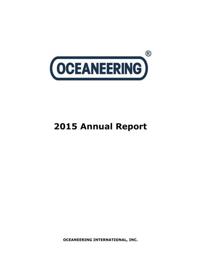 Vorschaubild Oceaneering International
 Jahresbericht 2015