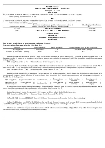 Thumbnail OGE Energy
 Quarterly Report 2022-q2