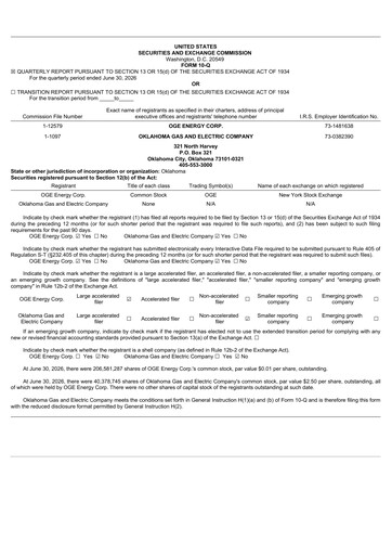Thumbnail OGE Energy
 Quarterly Report 2026-q2