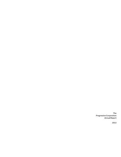 Thumbnail Progressive Annual Report 2013