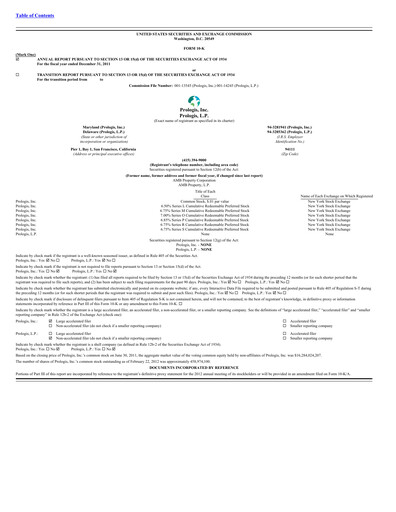 Thumbnail Prologis Annual Report 2011